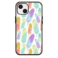 Boho Feathers Phone Case For iPhone and Samsung Galaxy Devices - Boho Feathers Rainbow Watercolor Pattern Art