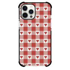 Heart Gingham Phone Case For iPhone and Samsung Galaxy Devices - Heart Gingham Red Pattern Art
