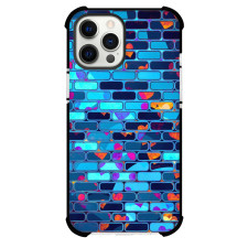 Neon Heart Brick Phone Case For iPhone and Samsung Galaxy Devices - Neon Heart Brick Pattern Art