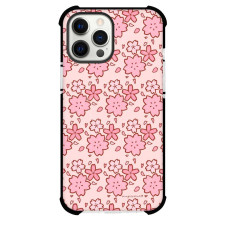 Cute Pink Flowers Phone Case For iPhone and Samsung Galaxy Devices - Cute Pink Flowers Monogram Pattern Art