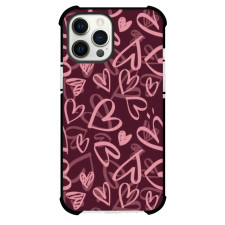 Pink Heart Phone Case For iPhone and Samsung Galaxy Devices - Pink Heart Background Pattern Art