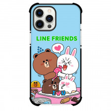 LINE Friends Phone Case For iPhone Samsung Galaxy Pixel OnePlus Vivo Xiaomi Asus Sony Motorola Nokia - LINE Friends Brown And Cony Celebrations With Love