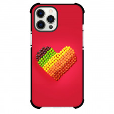 Skittles Phone Case For iPhone Samsung Galaxy Pixel OnePlus Vivo Xiaomi Asus Sony Motorola Nokia - Skittles Fruits Chewy Lollies Heart Shape On Red Background
