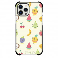 Food Fruits Phone Case For iPhone Samsung Galaxy Pixel OnePlus Vivo Xiaomi Asus Sony Motorola Nokia - Fruits Slices On Happy Face Pattern On White Background