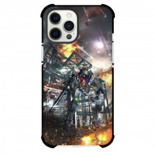 Gundam Yokohama Phone Case For iPhone Samsung Galaxy Pixel OnePlus Vivo Xiaomi Asus Sony Motorola Nokia - Yokohama Fire Blast Pattern Background