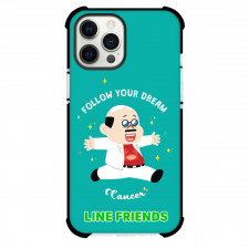 LINE Friends Boss Phone Case For iPhone Samsung Galaxy Pixel OnePlus Vivo Xiaomi Asus Sony Motorola Nokia - Boss Follow Your Dream Poster Cyan Background