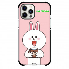 LINE Friends Cony Phone Case For iPhone Samsung Galaxy Pixel OnePlus Vivo Xiaomi Asus Sony Motorola Nokia - Cony Holing A Mug On Pink Background