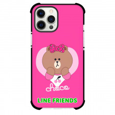 LINE Friends Choco Phone Case For iPhone Samsung Galaxy Pixel OnePlus Vivo Xiaomi Asus Sony Motorola Nokia - Choco Portrait On Pink Background