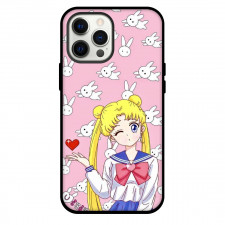 Sailor Moon Phone Case For iPhone Samsung Galaxy Pixel OnePlus Vivo Xiaomi Asus Sony Motorola Nokia - Sailor Moon On Pattern Art Pink Background