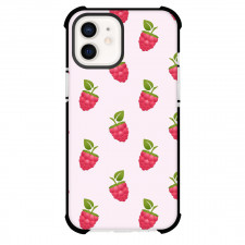 Food Pattern Phone Case For iPhone Samsung Galaxy Pixel OnePlus Vivo Xiaomi Asus Sony Motorola Nokia - Raspberry Pattern Art On Pink Background