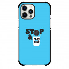 Oreo Phone Case For iPhone Samsung Galaxy Pixel OnePlus Vivo Xiaomi Asus Sony Motorola Nokia - Oreo Stop And Play With Oreo SkyBlue Background