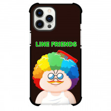 LINE Friends Boss Phone Case For iPhone Samsung Galaxy Pixel OnePlus Vivo Xiaomi Asus Sony Motorola Nokia - Boss New Hair Style Black Background