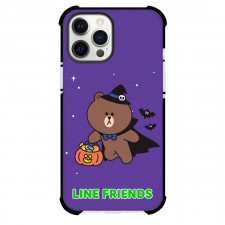 LINE Friends Brown Phone Case For iPhone Samsung Galaxy Pixel OnePlus Vivo Xiaomi Asus Sony Motorola Nokia - Brown Halloween Poster Pink Background