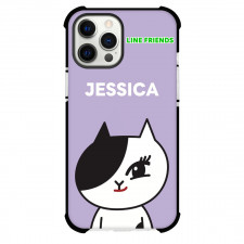 LINE Friends Jessica Phone Case For iPhone Samsung Galaxy Pixel OnePlus Vivo Xiaomi Asus Sony Motorola Nokia - Jessica Portrait On Purple Background