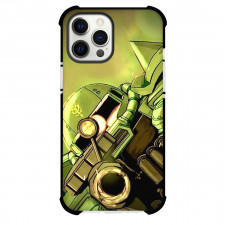 Gundam 0079 Zaku II Phone Case For iPhone Samsung Galaxy Pixel OnePlus Vivo Xiaomi Asus Sony Motorola Nokia - Zaku II Sharp Shooter Robot with Green Pattern Background