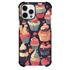 Food Cupcake Phone Case For iPhone Samsung Galaxy Pixel OnePlus Vivo Xiaomi Asus Sony Motorola Nokia - Cupcake Pattern On Dark Violet Background