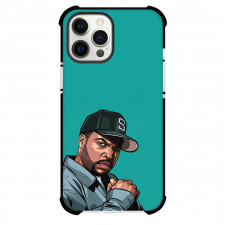 Ice Cube Phone Case For iPhone Samsung Galaxy Pixel OnePlus Vivo Xiaomi Asus Sony Motorola Nokia - Ice Cube Side Portrait Cartoon Art On Cyan Background