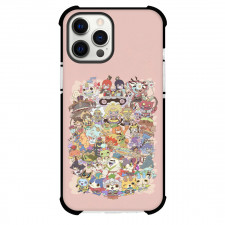 Yo-Kai Watch Phone Case For iPhone Samsung Galaxy Pixel OnePlus Vivo Xiaomi Asus Sony Motorola Nokia - Yo-Kai Watch Characters On Pink Background Collage