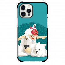 Princess Mononoke San Case For iPhone Samsung Galaxy Pixel OnePlus Vivo Xiaomi Asus Sony Motorola Nokia - San Shouting Cyan Background