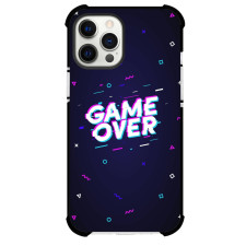 Game Over Phone Case For iPhone and Samsung Galaxy Devices - Game Over On Glitch Background