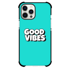 Good Vibes Phone Case For iPhone and Samsung Galaxy Devices - Good Vibes on Cyan Background