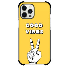 Good Ahead Phone Case For iPhone and Samsung Galaxy Devices - Good Vibes With Peace Sign On Yellow Background