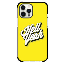 Hell Yeah Phone Case For iPhone and Samsung Galaxy Devices - Hell Yeah Minimalism Art On Yellow Background