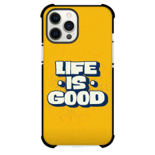 Life Is Good Phone Case For iPhone and Samsung Galaxy Devices - Life Is Good Text Quote On Yellow Background
