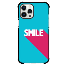Smile Phone Case For iPhone and Samsung Galaxy Devices - Smile Brush Lettering On Cyan Background