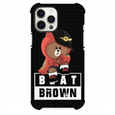LINE Friends Brown Phone Case For iPhone Samsung Galaxy Pixel OnePlus Vivo Xiaomi Asus Sony Motorola Nokia - Brown BAT Black Poster
