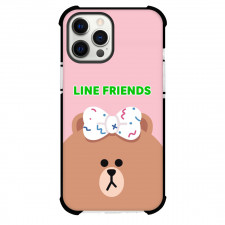 LINE Friends Choco Phone Case For iPhone Samsung Galaxy Pixel OnePlus Vivo Xiaomi Asus Sony Motorola Nokia - Choco Avatar On Pink Background