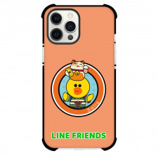 LINE Friends Sally Phone Case For iPhone Samsung Galaxy Pixel OnePlus Vivo Xiaomi Asus Sony Motorola Nokia - Sally Inside a Circle And Orange Background