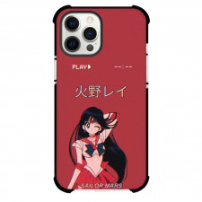 Sailor Moon Mars Phone Case For iPhone Samsung Galaxy Pixel OnePlus Vivo Xiaomi Asus Sony Motorola Nokia - Sailor Mars Standing On Red Background