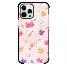 Sailor Moon Phone Case For iPhone Samsung Galaxy Pixel OnePlus Vivo Xiaomi Asus Sony Motorola Nokia - Sailor Moon Pattern Art On Pink Background