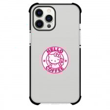 Sanrio Hello Kitty Phone Case For iPhone Samsung Galaxy Pixel OnePlus Vivo Xiaomi Asus Sony Motorola Nokia - Sanrio Hello Kitty Coffee Pink Embroidery Logo
